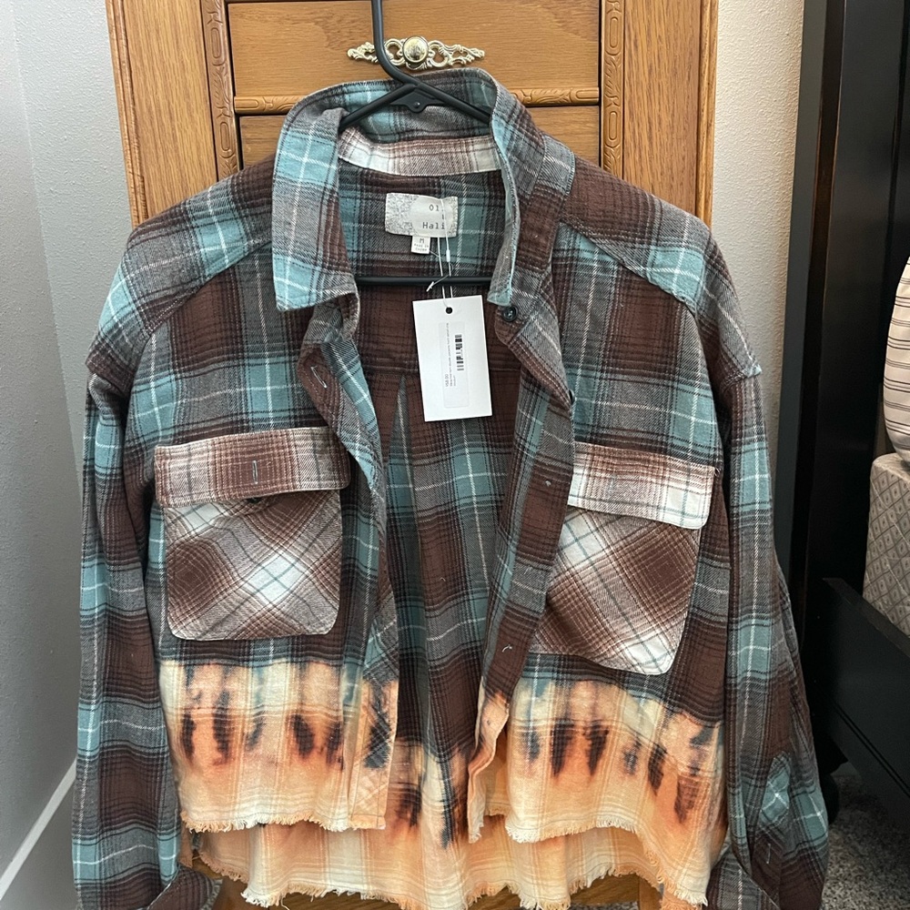 Oli & Hali Plaid Jacket in Brown and Blue